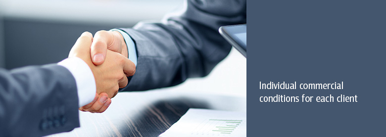 Individual commercial conditions for each client Individual commercial conditions for each client